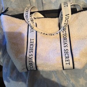 Victoria's Secret White Fleece Tote